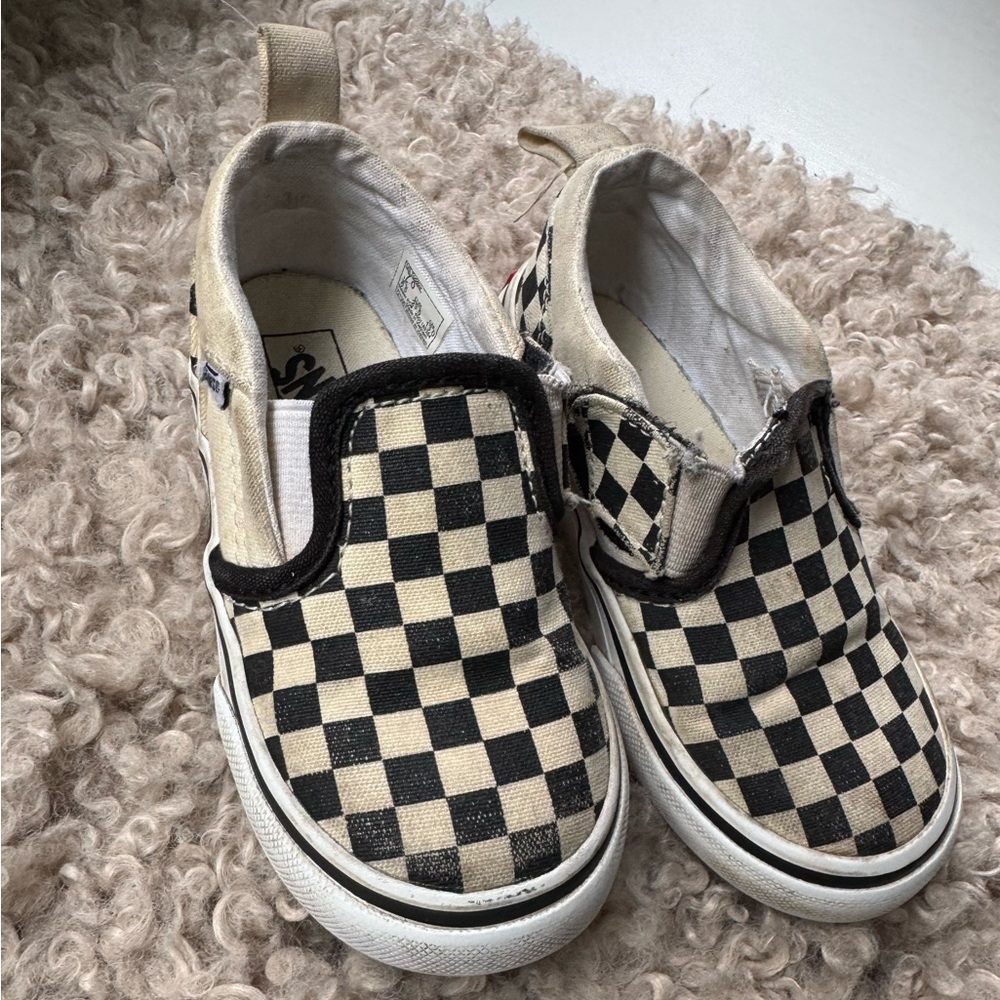 Toddler Checkerboard Slip On Velcro Sneakers